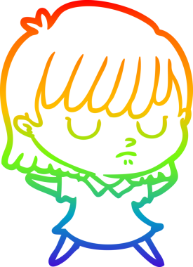 gökkuşağı gradyan çizimi bir insan tarafından çizilmiş bir karikatür kadın