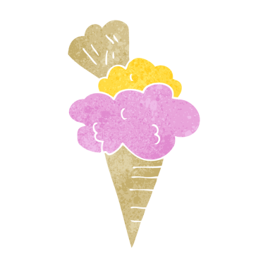 Bir insan tarafından çizilmiş serbest-retro çizgi film dondurması.