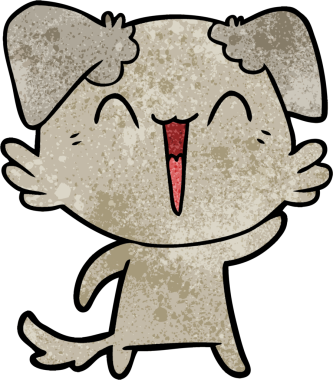 Bir insan tarafından çizilmiş küçük köpek çizgi filmi.