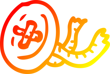 Bir insan tarafından çizilmiş eski bir karikatürün sıcak çizgi çizimi