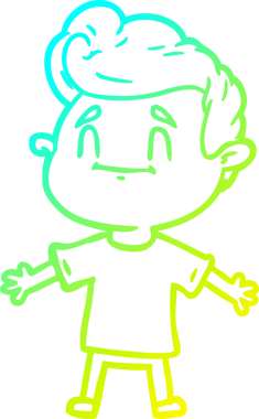 Bir insan tarafından çizilmiş mutlu bir çizgi film karakteri çizimi.