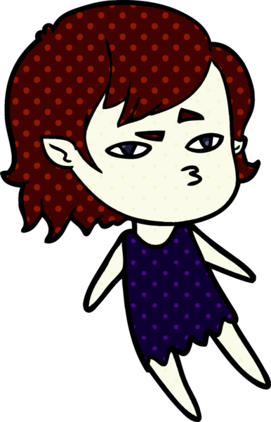 Bir insan tarafından çizilmiş vampir kız çizgi filmi.