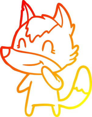 Bir insan tarafından çizilmiş dost canlısı bir kurt çizgi çizimi.