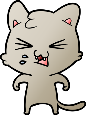 Bir insan tarafından çizilmiş kedi tıslaması.