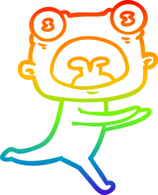 Gökkuşağı gradyan çizgi çizimi Bir insan tarafından çizilen garip uzaylı