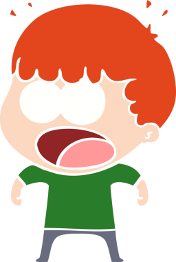 Düz renkli çizgi film bir insan tarafından çizilmiş.