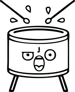 Bir insan tarafından çizilmiş davul çizimi