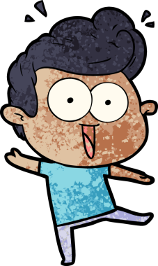 Bir insan tarafından çizilmiş heyecanlı bir çizgi film.