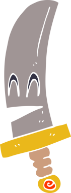 karikatür mutlu sihirli kılıç bir insan tarafından çizildi