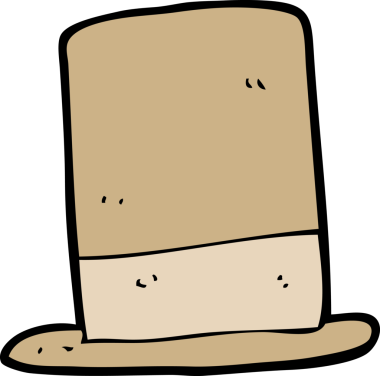 Bir insan tarafından çizilmiş eski bir şapka.