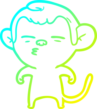 Bir insan tarafından çizilmiş şüpheli bir maymunun soğuk gradyan çizimi