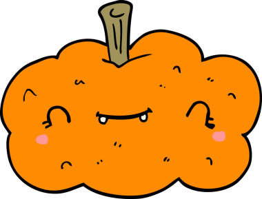 Bir insan tarafından çizilmiş bir balkabağı.