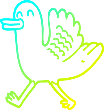 Bir insan tarafından çizilmiş bir ördeğin soğuk eğimli çizgisi.