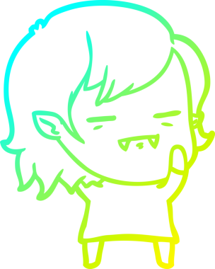 Bir insan tarafından çizilmiş bir ölümsüz vampir kız çizgi filmi.