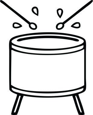 Bir insan tarafından çizilmiş davul çizimi