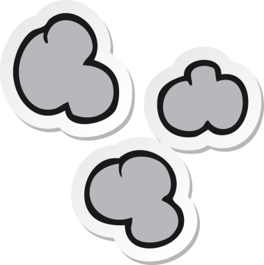 Bir insan tarafından çizilmiş duman bulutu çıkartması.