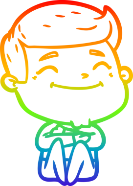 gökkuşağı gradyanı çizimi bir insan tarafından çizilmiş mutlu bir çizgi film adamı