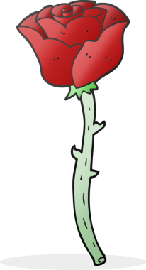 Bir insan tarafından çizilmiş serbest çizgi film gülü