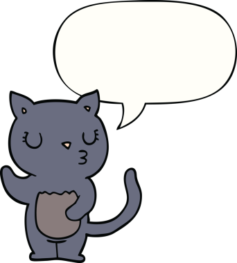 Bir insan tarafından çizilmiş tatlı bir çizgi film kedisi.