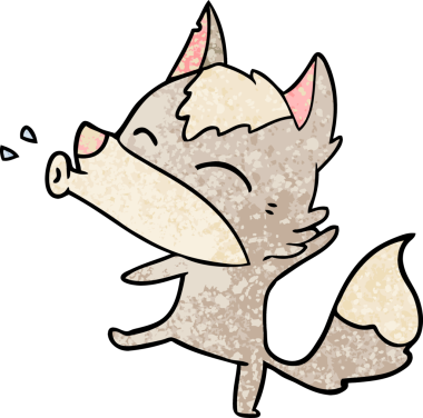 Bir insan tarafından çizilmiş uluyan kurt çizgi filmi.