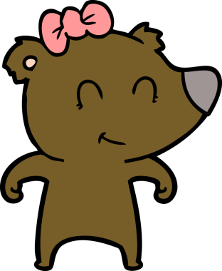 Bir insan tarafından çizilmiş dişi ayı çizgi filmi.