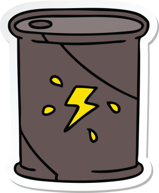 Bir insan tarafından çizilmiş garip bir yakıt fıçısının çıkartması.