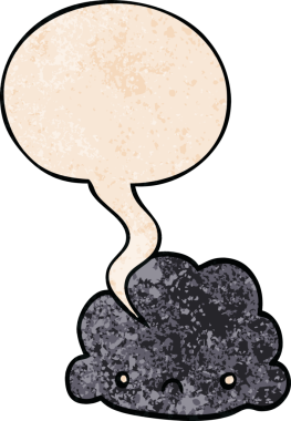 Konuşma baloncuğu olan karikatür bulutu insan tarafından çizilmiş retro doku.