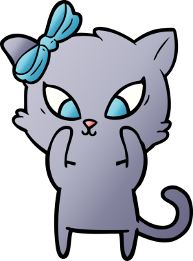 Bir insan tarafından çizilmiş çizgi film kedisi.