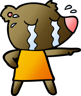 Bir insan tarafından çizilmiş, ağlayan ayı resmi.