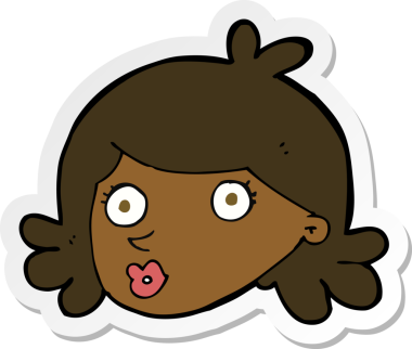 Bir insan tarafından çizilmiş güzel bir karikatür çıkartması.