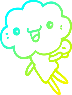 Bir insan tarafından çizilmiş bir karikatür bulutu kafası çizimi.