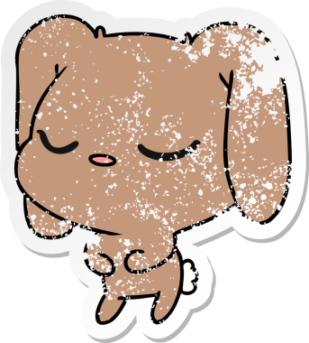 Bir insan tarafından çizilmiş sevimli kawaii tavşanının serbest sticker 'ı.