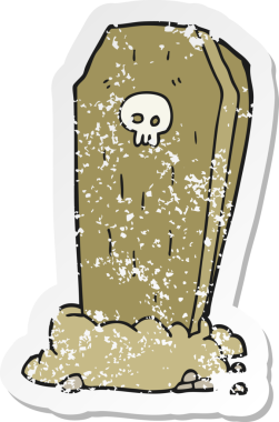 Bir insan tarafından çizilmiş ürkütücü bir karikatürün gerilimli çıkartması.