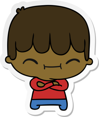 Bir insan tarafından çizilmiş kawaii sevimli çocuğun serbest sticker 'ı.