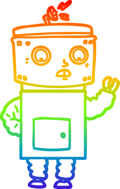 gökkuşağı gradyan çizgisi bir insan tarafından çizilmiş robot çizgi