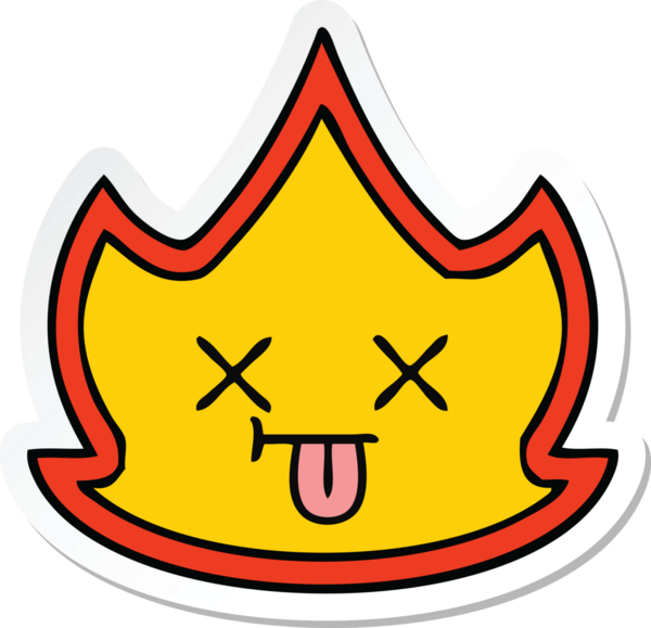 Bir insan tarafından çizilmiş şirin bir çizgi film çıkartması.