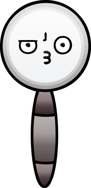 Bir insan tarafından çizilmiş bir büyüteçin gölgelenmiş karikatürü