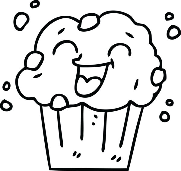 Bir insan tarafından çizilmiş garip çizgi film mutlu kekler