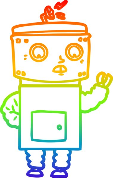 gökkuşağı gradyan çizgisi bir insan tarafından çizilmiş robot çizgi