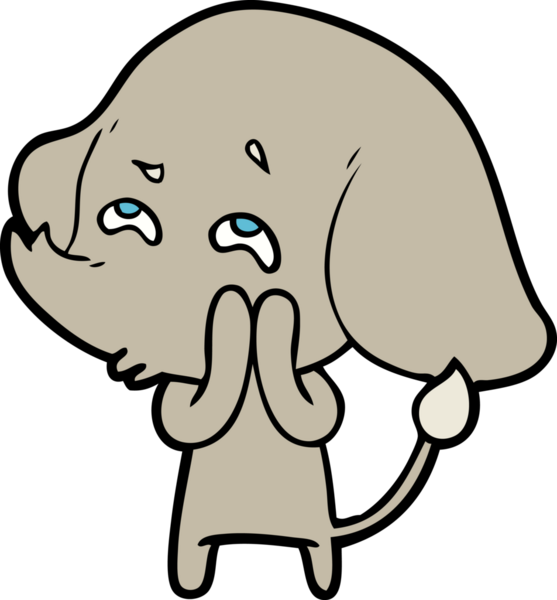 Bir insan tarafından çizilmiş karikatür fili