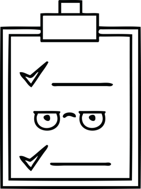 Bir insan tarafından çizilmiş bir kontrol listesinin çizgi çizimi