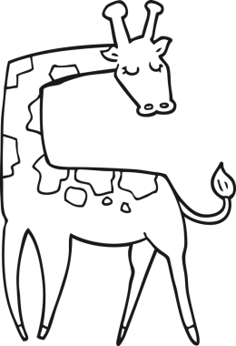 Bir insan tarafından çizilmiş bir zürafa.