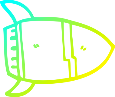 Bir insan tarafından çizilmiş bir uzay roketinin soğuk gradyan çizgisi