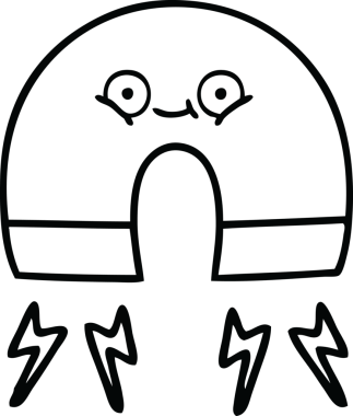 Bir insan tarafından çizilmiş mıknatıs çizimi