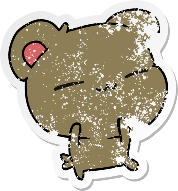 Bir insan tarafından çizilmiş şirin bir ayının serbest sticker 'ı.