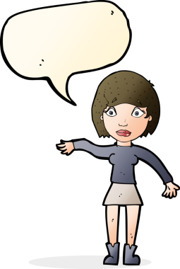 Bir insan tarafından çizilmiş konuşma balonlu bir karikatür.