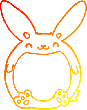 Bir insan tarafından çizilmiş çizgi film tavşanı çizimi