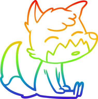 gökkuşağı gradyan çizgisi bir insan tarafından çizilmiş tilki çizgi çizimi