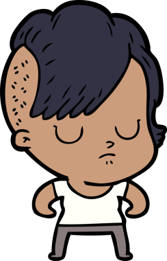 Bir insan tarafından çizilmiş karikatür kadın.