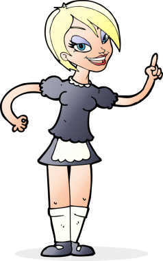 Çizgi film garsonu bir insan tarafından çizildi.